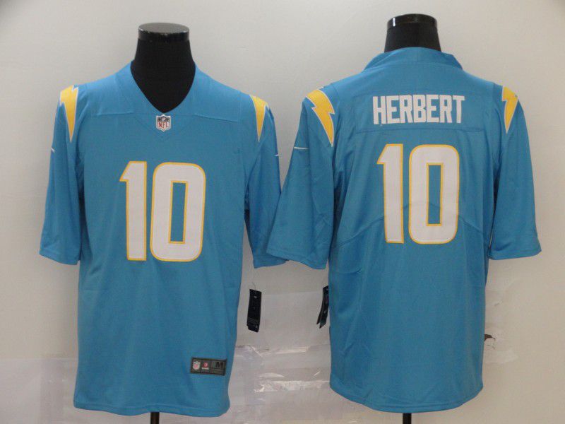 Men Los Angeles Chargers 10 Herbert Light Blue Nike Vapor Untouchable Stitched Limited NFL Jerseys
